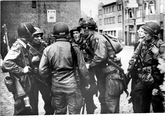 Some Easy Company soldiers prepare for battle in Eindhoven, Holland, September 1944..jpg